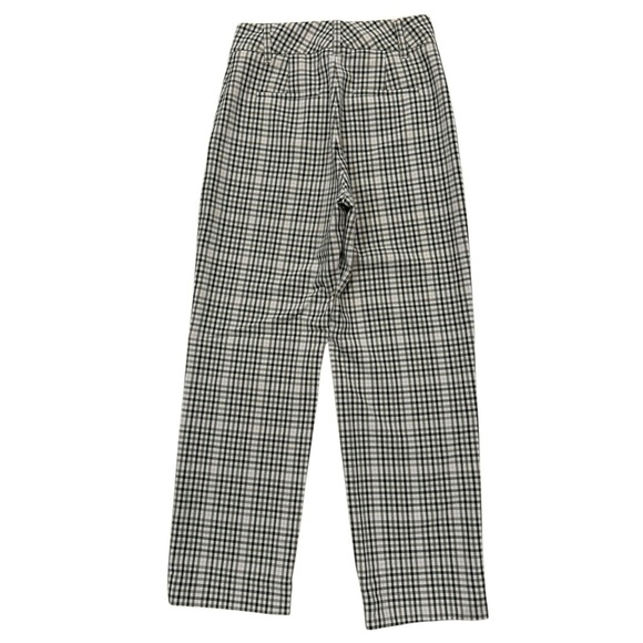 Wilfred Sz 0 Pants Beige black plaid flat front trousers Cropped Academia Ankle - Picture 2 of 7